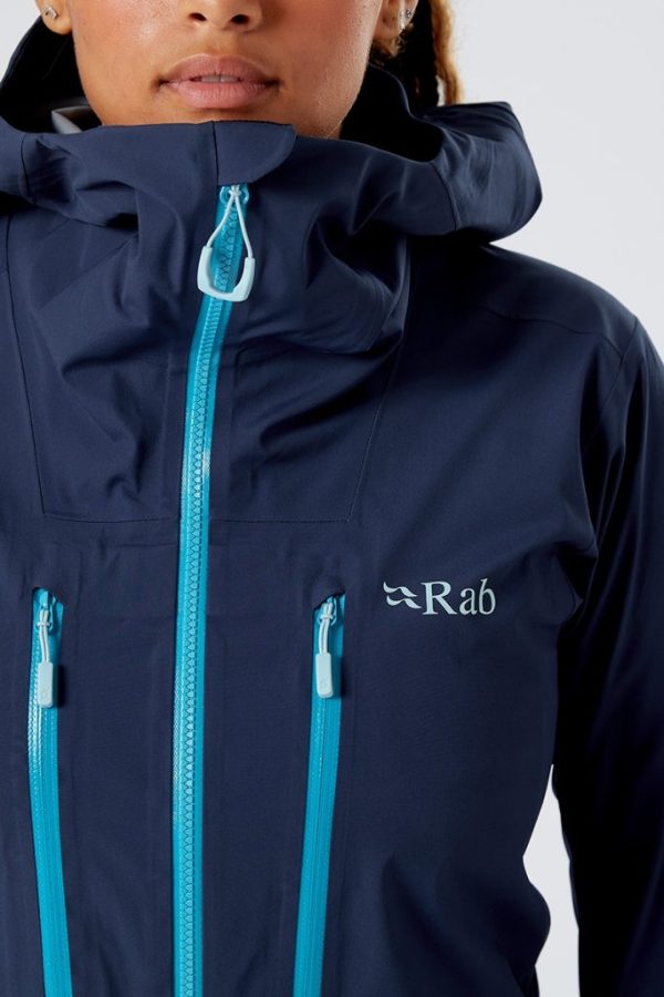 Dámská prodyšná a nepromokavá skialpová modrá bunda Rab Khroma Kinetic deep ink