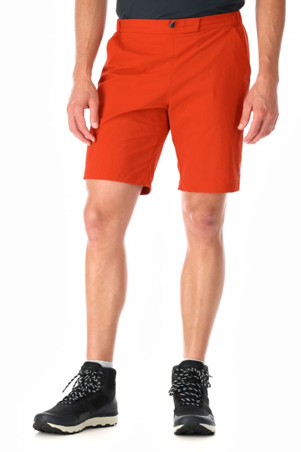 Červené ultralehké pánské šortky pro běh a turistiku
